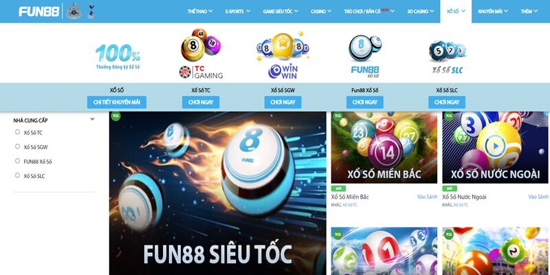 Fun88 là sân chơi xổ số uy tín hàng đầu